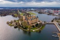 Aerial view of Castle of Schwerin Germany