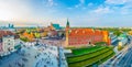 Aerial view of the castle square in front of the royal castle and sigismundÃÂ´s column in Warsaw, Poland....IMAGE