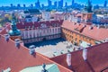 Aerial view of Castle Square in Warsaw, Poland