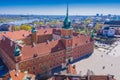 Aerial view of Castle Square in Warsaw, Poland