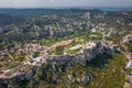 Aerial view of the castle and village of Les Baux-de-Provence, South France