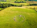 Aerial view of Castlerigg Stone Circle in Lake District, a region and national park in Cumbria in northwest England Royalty Free Stock Photo