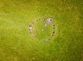 Aerial view of Castlerigg Stone Circle in Lake District, a region and national park in Cumbria in northwest England Royalty Free Stock Photo