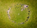 Aerial view of Castlerigg Stone Circle in Lake District, a region and national park in Cumbria in northwest England Royalty Free Stock Photo