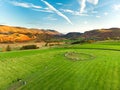 Aerial view of Castlerigg stone circle, located near Keswick in Cumbria, North West England