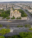 Aerial view of The Cathedral of the Assumption in Varna. Varna is the sea capital of Bulgaria