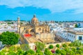 Aerial view of the cathedral of holy saviour in Jerez de la Frontera in Spain