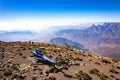 Aerial view of Cathedral Peak in Drakensberg mountains, at the Lesotho border in KwaZulu-Natal province, South Africa