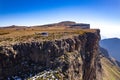 Aerial view of Cathedral Peak in Drakensberg mountains, at the Lesotho border in KwaZulu-Natal province, South Africa