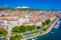 Aerial view of the cathedral of Saint James and waterfront of Sibenik, Croatia Royalty Free Stock Photo