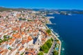 Aerial view of the cathedral of Saint James and waterfront of Sibenik, Croatia Royalty Free Stock Photo