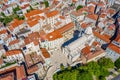 Aerial view of the cathedral of Saint James and waterfront of Sibenik, Croatia Royalty Free Stock Photo