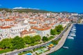 Aerial view of the cathedral of Saint James and waterfront of Sibenik, Croatia Royalty Free Stock Photo