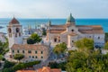 Aerial view of Cathedral of San Ciriaco in Italian town Ancona Royalty Free Stock Photo