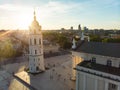 Aerial view of The Cathedral Square, main square of Vilnius Old Town, a key location in city`s public life, Vilnius, Lithuania Royalty Free Stock Photo