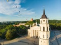 Aerial view of The Cathedral Square, main square of Vilnius Old Town, a key location in city`s public life, Vilnius, Lithuania Royalty Free Stock Photo