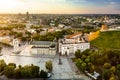 Aerial view of The Cathedral Square, main square of Vilnius Old Town, a key location in city`s public life, Lithuania Royalty Free Stock Photo