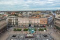 Aerial view of the cathedral square and cityscape of Milan Royalty Free Stock Photo