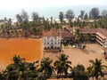 Aerial view of catholic church in India