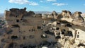 Aerial view of Cavusin-Cappadocia A lot of stone houses and churchs. ancient village