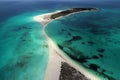 Aerial view of Cayo de Agua, a fantastic caribbean beach