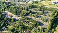 Aerial view cementry. Alley, peace Royalty Free Stock Photo