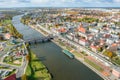 Aerial view of center of the Gorzow Wielkopolski city Royalty Free Stock Photo