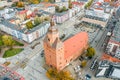 Aerial view of center of the Gorzow Wielkopolski city, Poland Royalty Free Stock Photo