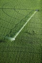 An agricultural center pivot irrigation system in an Idaho potato field Royalty Free Stock Photo