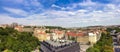 Aerial view of the center of Prague in Czech Republic with blue Royalty Free Stock Photo