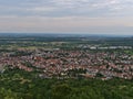 Aerial view of the center of small town Weilheim an der Teck, Germany, located on the foothills of Swabian Alb. Royalty Free Stock Photo