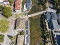 Aerial view of center of town of Troyan, Bulgaria Royalty Free Stock Photo