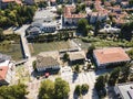 Aerial view of center of town of Troyan, Bulgaria Royalty Free Stock Photo