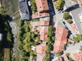 Aerial view of center of town of Troyan, Bulgaria Royalty Free Stock Photo