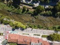 Aerial view of center of town of Troyan, Bulgaria Royalty Free Stock Photo