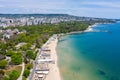 Aerial view of the central beach of the bulgarian town Varna