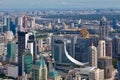 Aerial view of Pathum Wan and Khwaeng Makkasan districts in Bangkok Royalty Free Stock Photo