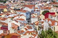 Aerial view of the central Lisbon Royalty Free Stock Photo