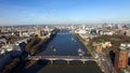 Aerial View of Central London Big Ben Clock Tower Parliament and Eye Wheel Royalty Free Stock Photo