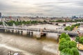 Aerial View of Central London and the river Thames Royalty Free Stock Photo