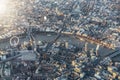 Aerial view of central London, UK