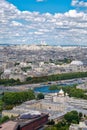 Aerial view of central Paris and the Montmartre hill Royalty Free Stock Photo