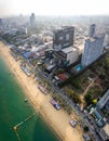 Aerial view of Central Pattaya beach in Chonburi, Thailand