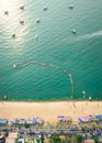 Aerial view of Central Pattaya beach in Chonburi, Thailand