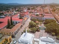 Aerial view of central square of Leon city Royalty Free Stock Photo