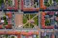 Aerial view of central square in Zory. Upper Silesia. Poland Royalty Free Stock Photo