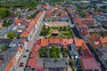 Aerial view of central square in Zory. Upper Silesia. Poland Royalty Free Stock Photo