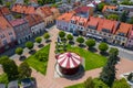 Aerial view of central square in Zory. Upper Silesia. Poland