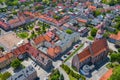 Aerial view of central square in Zory. Upper Silesia. Poland