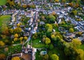 The aerial view of Cerne Abbas village in Dorset, England Royalty Free Stock Photo